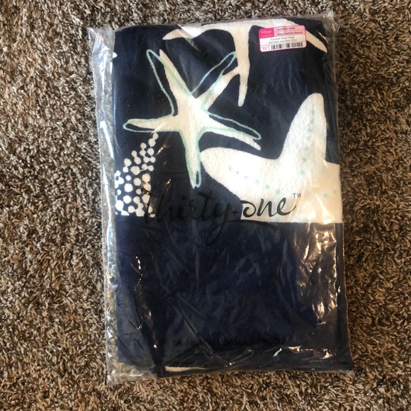 Thirty One Bath Thirty One Beach Towel Navy Starfish Splash Poshmark